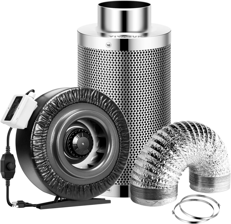 8 Inch Carbon Filter and 25 Feet of Ducting, Air Filtration Combo for Gr... - $377.19
