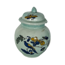 Adams Calyx Ware Sugar Bowl w/ Lid  Blue Fine Porcelain Bird England 5&quot;H 4&quot;W - £21.25 GBP