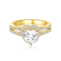 0.60 Ct Heart Cut Diamond Wedding Engagement Ring 14k Yellow Gold Finish 925 - £74.33 GBP