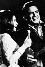 Johnny Cash and June Carter sing together 1969 San Quentin Prison 8x12 inch phot - £10.19 GBP