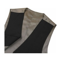 Mens RENOIR Vest Wool 140 Adjustable ,V-Neck two Pocket Full Lining 508-1 Black image 5