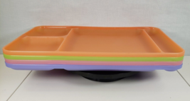 Vintage Tupperware Divided Serving Trays Set of 4 - Pink Purple Green &amp; Orange - £27.37 GBP