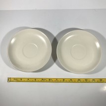 Vintage MCM Two (2) White Catalina Pottery Rancho Small Saucer Butter Plates 6&quot; - £11.08 GBP