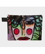 Funky Abstract Art Canvas Cosmetics Bag Clutch Purse Handbag Wristlet - £35.39 GBP