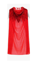 NEW Womens Long Red Hooded Velvet Cape Cloak w/ Black Spiderweb Lace Costume - £7.97 GBP