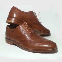Cole Haan Men Dress Oxford Shoes British Tan Brogue Leather Size 8 NIB India  - £84.38 GBP