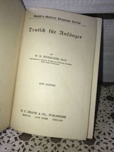 Vtg 1915 &amp; 1923 Deutfcb fur Anfanger by W.D. Zinnecker Ph.D. Heath Language HC - £68.69 GBP