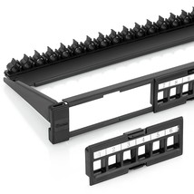 Ems Easypatch (4-Pack) - Blank 24 Port Keystone Patch Panel - Snap-In Design Wit - £135.71 GBP