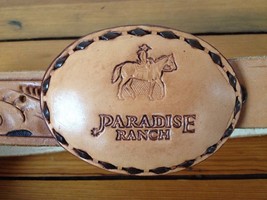 Paradise Ranch WY Handtooled Floral Southwestern Brown Womens Leather Be... - $49.99