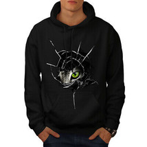 Wellcoda Glass Animal Angry Cat Mens Hoodie, Animal Casual Hooded Sweatshirt - £25.39 GBP+