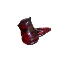 Vintage Red Cardinal Bird Signed Ron Ray Hand Blown Art Glass - $25.00