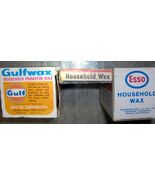 Vintage 2 Esso Household Wax (full/full) &amp; Gulfwax Household Parafin (25... - €85,36 EUR