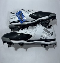 Adidas Power Alley 4 Men&#39;s Size 11.5 Baseball Metal Cleats White Black Q... - $19.50