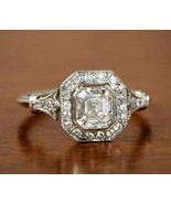 Asscher Cut Diamond Art deco Ring, Antique Vintage Diamond Ring, 925 Sil... - £87.96 GBP