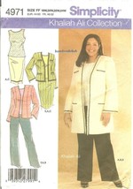 Simplicity 4971 Khaliah Ali Women&#39;s &amp; Petite Top Pants Skirt Jacket 18W-24W FF - £8.98 GBP