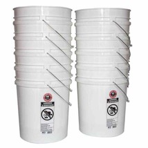 5 gal. White Pail (10-Pack) Food Grade Safe Container BPA Free Non-Toxic - £33.51 GBP