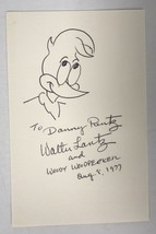 Walter Lantz Signed Autographed 3x5 Card &quot;Woody Woodpecker&quot; Sketch - Mueller COA - £117.95 GBP