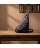 Leather Chest Bag for Men  Genuine Leather Crossbody Sling Backpack, Ret... - $70.00