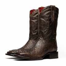 MISSOURI Genuine Snake Skin Cowboy Boot from the Western Collection Brown image 3