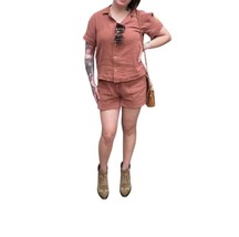 Wishlist Gauze Two Piece Shorts Set Terra Cotta - $27.00
