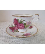 VTG QUEEN&#39;S FINE BONE CHINA TEACUP &amp; SAUCER ROSINA CHINA CO  PINK ROSES ... - $277.19 MXN