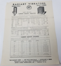 Radiart Vibrators Parts Price List 1946 Aerials Vipowers Rustproof Auto ... - £11.92 GBP