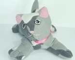 1985 Pound Puppies PURRIES Large Gray White CAT Pink Bow Plush Stuffed 1... - £19.61 GBP