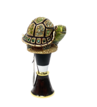 Jay Strongwater Turtle Wine Stopper Figurine Base Swarovski Crystals SDH6615-280 - $178.20