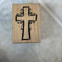 PSX Beautiful Cross D-2514 Religious Easter Church Wood Mounted Rubber Stamp - $11.29