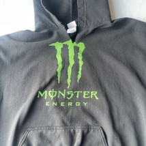 Monster Energy Hoodie Men Sz XL Distressed Black Pullover Sweatshirt - £36.23 GBP
