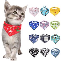 Adjustable Cotton Pet Bandana - Stylish Triangle Scarf For Dogs And Cats - £7.86 GBP