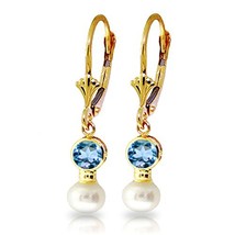 Galaxy Gold GG 14k Yellow Gold Dangling Earrings with Freshwater-culture... - $346.99