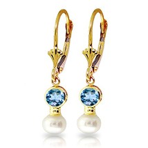 Galaxy Gold GG 14k Yellow Gold Dangling Earrings with Freshwater-culture... - £274.97 GBP