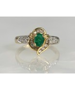 Vintage 14K Yellow Gold Emerald Diamond Ring - $1,200.00