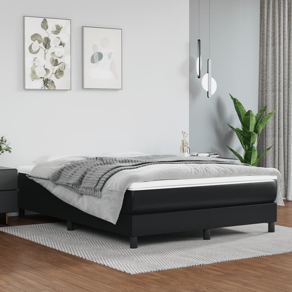 Bed Frame Black Faux leather, plywood, engineered wood Double - $183.05
