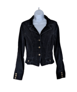 Copper Key Women&#39;s Size M Black Corduroy Cropped Jacket - £19.54 GBP