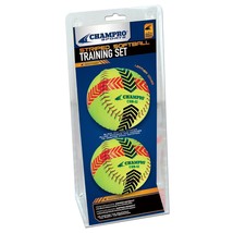 Champro Striped Training Softball Set (Optic Yellow, 12-Inch) - £32.01 GBP