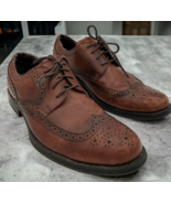 Chaps Brown Leather Dress Casual Wing Tip Oxfords 96-98722 Men&#39;s 8.5M Shoes - $52.25 CAD
