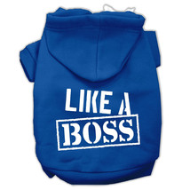 Like a Boss Screen Print Pet Hoodies Blue Size XXL - $51.95 CAD