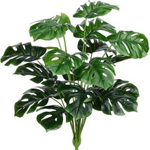Artificial Palm Leaves Plants Faux Fake Monstera Turtle Leaf Tropical, Green - £25.56 GBP