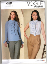 Vogue V1824 Misses 16 to 24 Ruffle Shirt /Top/ Blouse Uncut Sewing Patte... - $23.14