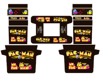 Primary image for Pacman vs Ms Pacman cocktail Table graphics Full tabel Graphics vinyl art topper