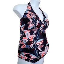 Motherhood Maternity Swimsuit 1-Pc Halter Top XL Shirred Side Panels Floral - £18.64 GBP
