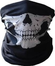 Black Biker Seamless Skull Usmc Face Tube Mask Cod Ghost Cold Gear Warm - £6.99 GBP