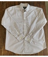 Eddie Bauer Dress Shirt Men’s Medium White Red Black Relaxed Fit Wrinkle... - $300.79 MXN