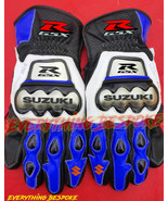 Motorbike Leather Gloves-Suzuki GSXR Biker Racing Leather Gloves With CE... - €73,31 EUR