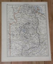 1896 Antique Map Of Abyssinia Ethiopia / Verso Suez Canal Egypt Africa - £21.25 GBP