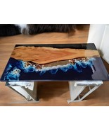Stunning Ocean Wave Epoxy Dining Table with Acacia Wood – Luxury Handcra... - $7,597.99 MXN+