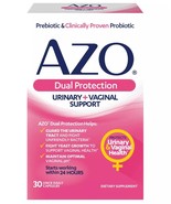 AZO Dual Protection Urinary Vaginal Support Probiotic 30 Capsules Exp 07... - $369.95 MXN