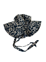 Open Edit Navy Blue White Swirl Abstract Design One Size Floppy Sun Hat Tie Clos - £17.20 GBP